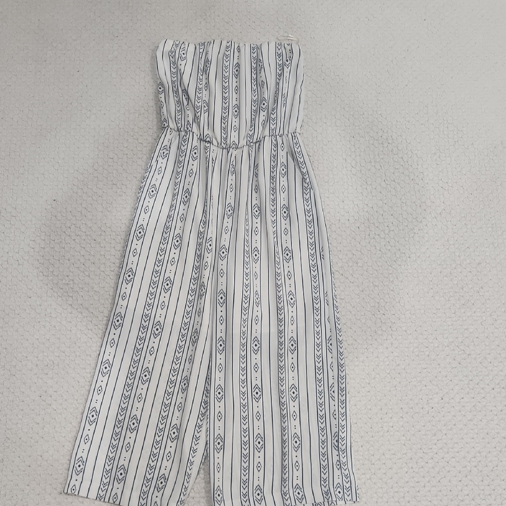 James Off-White and Black Patterned Jumpsuit